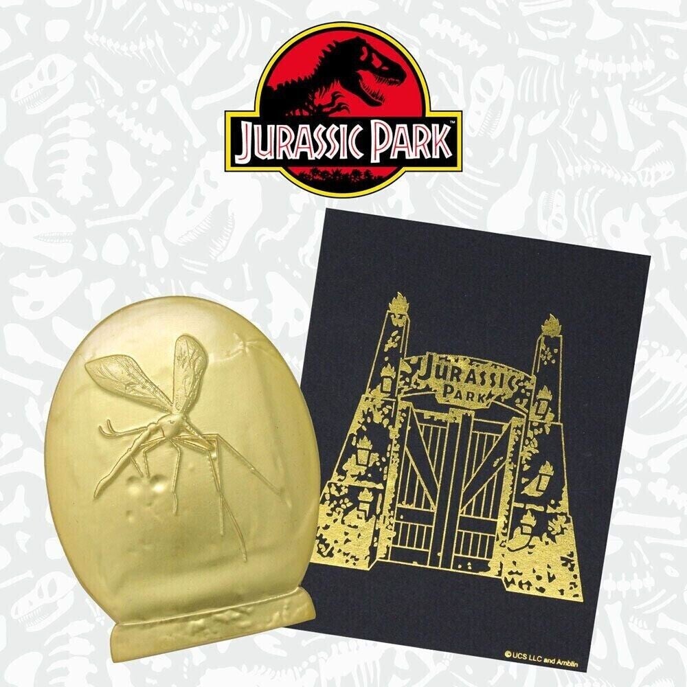 Jurassic Park Mosquito 24K Gold Plated Premium Pin Badge - Limited Edition - Fanattik