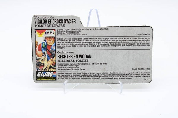 Filecard Law & Order (v1) FR/NL - 1987 - G.I. Joe - Vintage - Hasbro