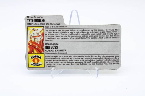 Filecard Big Boa (v1) FR/NL - 1987 - G.I. Joe - Vintage - Hasbro