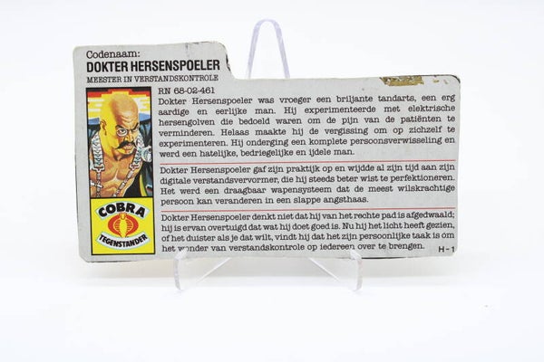Filecard Dr. Mindbender (v1) NL - 1986 - G.I. Joe - Vintage - Hasbro