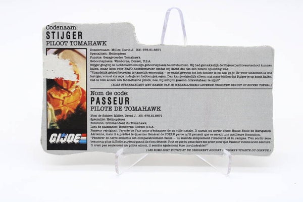Filecard Lift-Ticket (v1) FR/NL - 1986 - G.I. Joe - Vintage - Hasbro