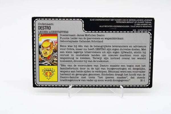 Filecard Destro (v2) NL - 1988 - G.I. Joe - Vintage - Hasbro