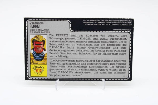 Filecard Ferret (v1) D - 1988 - G.I. Joe - Vintage - Hasbro