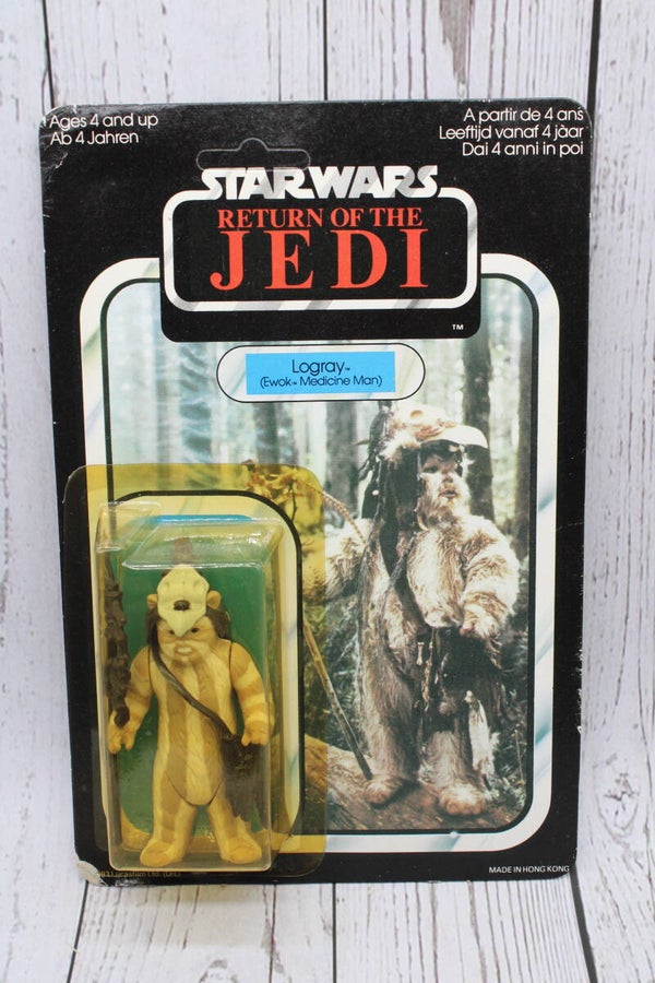 Vintage Logray (Ewok Medicine Man) On Card - Palitoy - 1983 - Hong Kong - Star Wars - Kenner