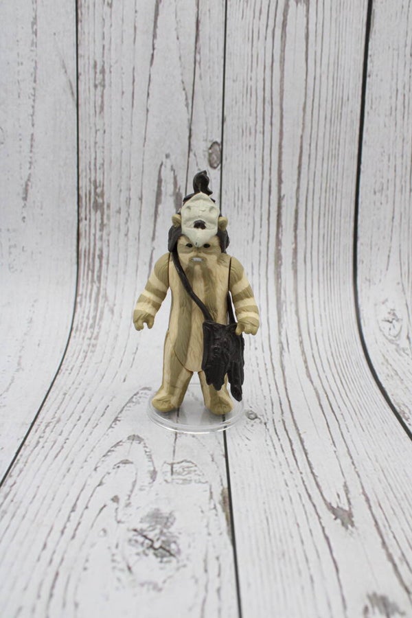 Vintage Logray (Ewok Medicine Man) met Headgear en Pouch - 1983 - Macau - Star Wars - Kenner