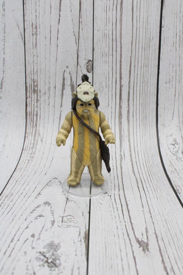 Vintage Logray (Ewok Medicine Man) met Headgear en Pouch - 1983 - Macau - Star Wars - Kenner