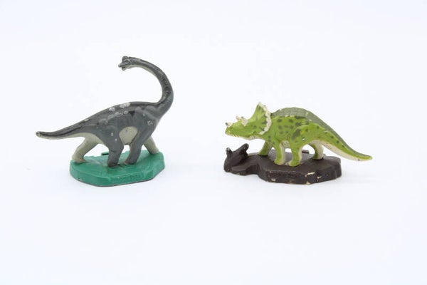 Triceratops + Brachiosaurus - Die-cast Metal Dinosaurs - Jurassic Park - Kenner - 1993