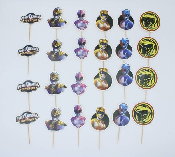 24 Vintage Power Rangers Cocktail Sticks