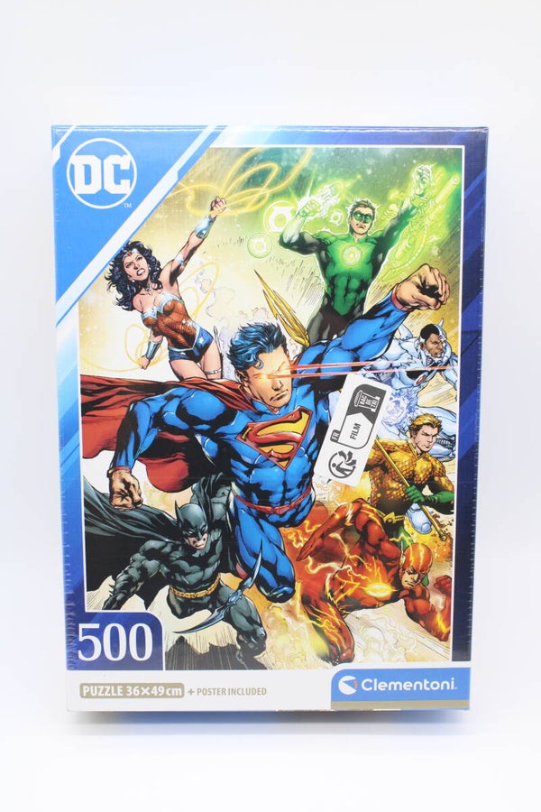 Puzzel + Poster Justice League - 500 Stukjes - DC - Clementoni