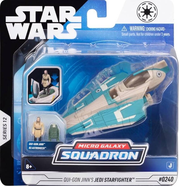 Qui-Gon Jinn's Jedi Starfighter met figuren - Micro Galaxy Squadron - Star Wars - Jazwares