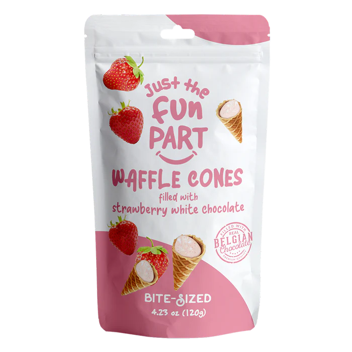 Just The Fun Part Waffle Cones Aardbei & Witte Chocolade - 120 g