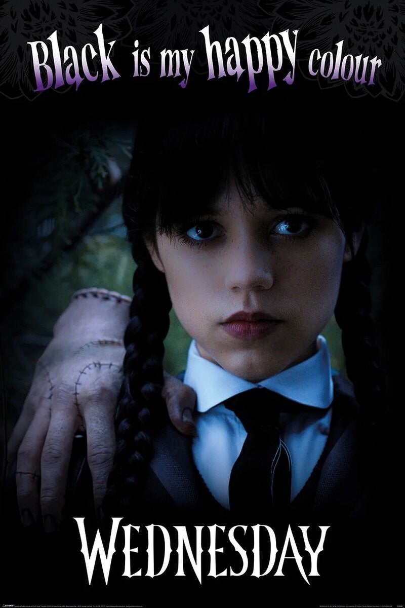 Poster Wednesday 'Black is my happy colour' - Hole In The Wall - 61 x 91,5 cm