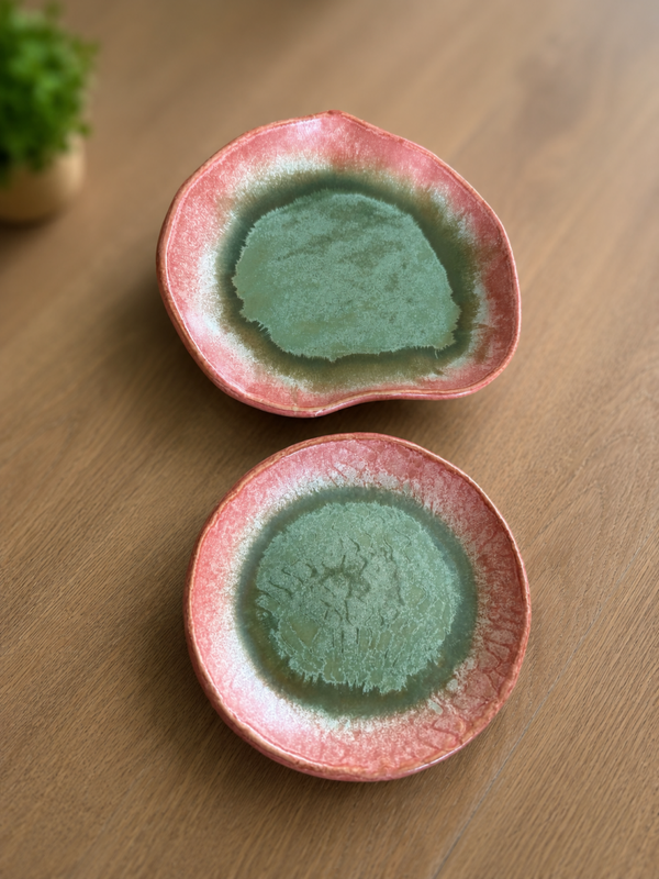 Schaaltjes set - roze met groen