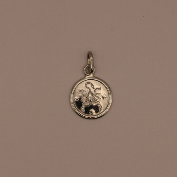 Pendentif Médaille Zodiaque - Scorpion en Argent 925
