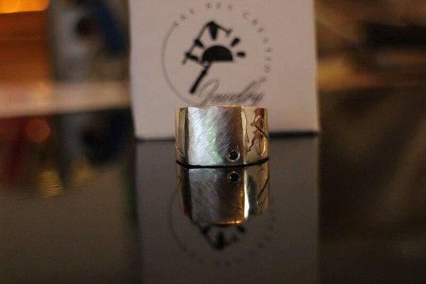 CHEVALIERE ARGENT DIAMANT NOIR