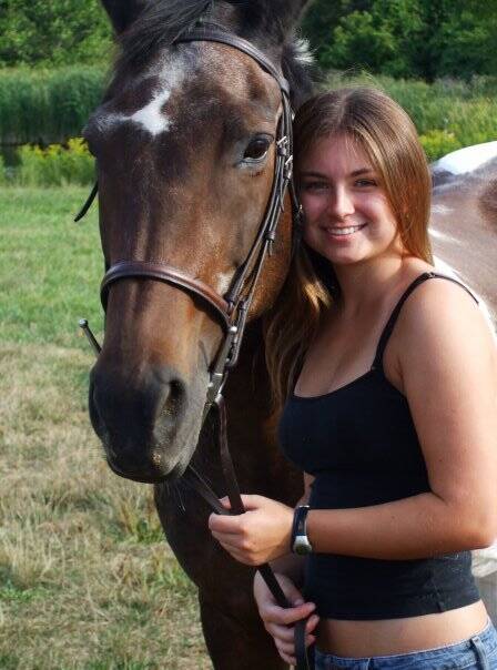 A young Jaclyn Ziemniak with her horse Java