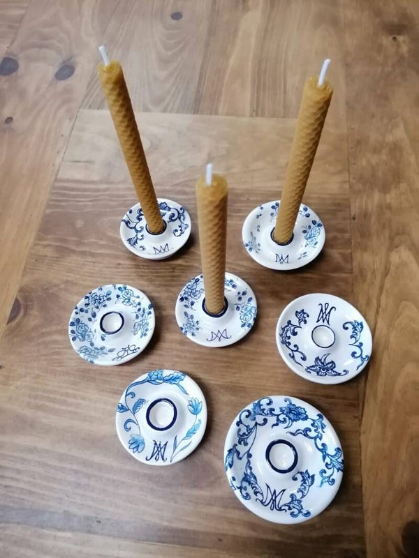 Candelabros de Valli Artesanía con candela de cera (modelo 4)