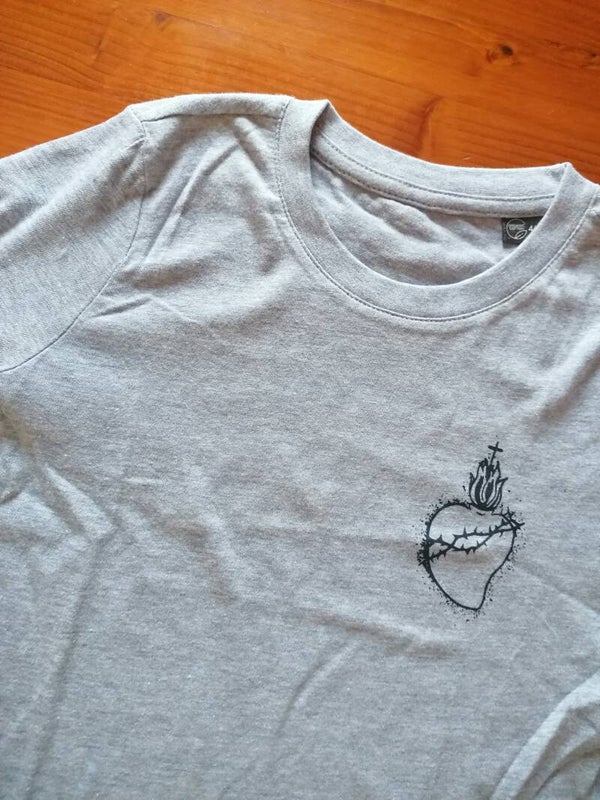 Camiseta bebé Sagrado Corazón (gris)