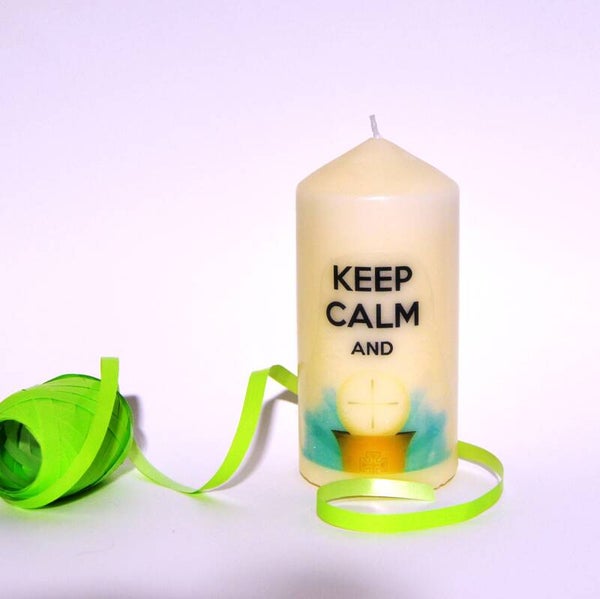 Vela Keep Calm, 15 x 8 cm