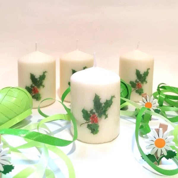Vela hoja de acebo 9x6