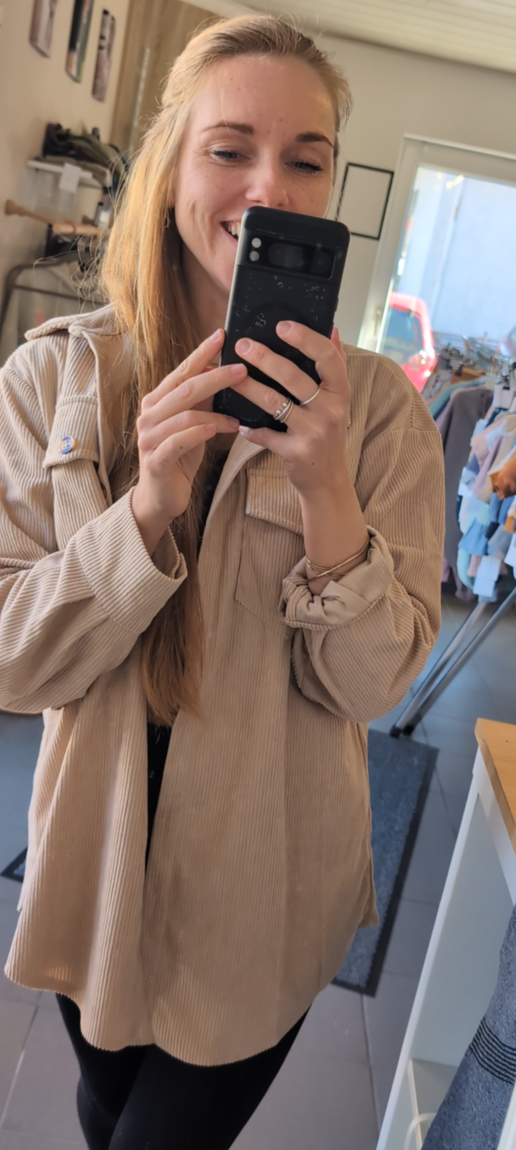 Mimasa Hemdjacke Cord beige