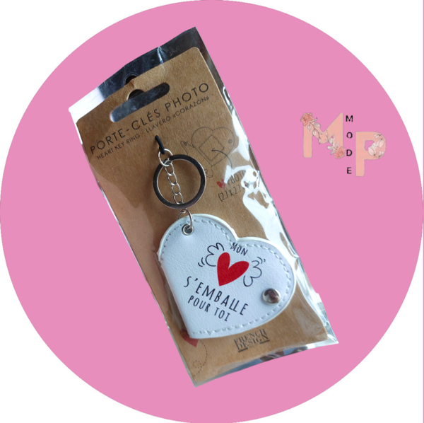 Porte-clés " Mon ❤️ s'emballe  pour toi "