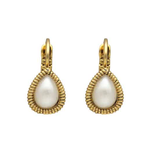 Oorbellen Swarovski White Pearl Droplet