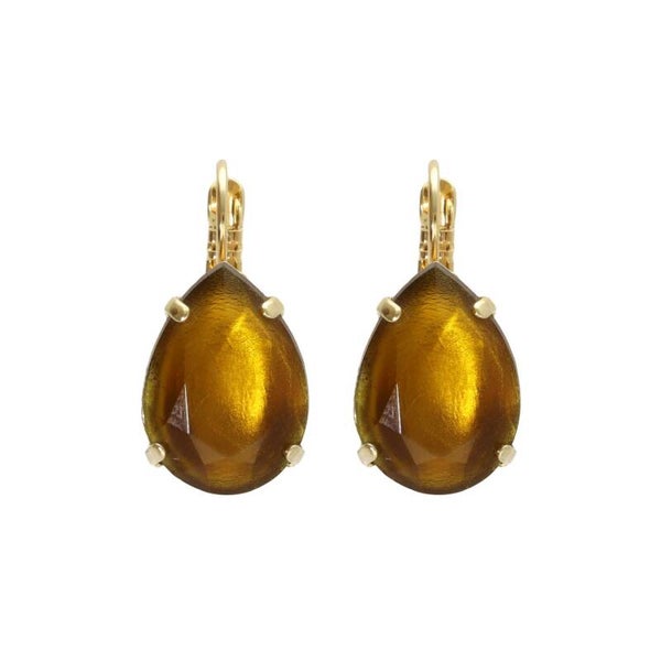 Oorbellen Mustard Metallic Swarovski Druppel