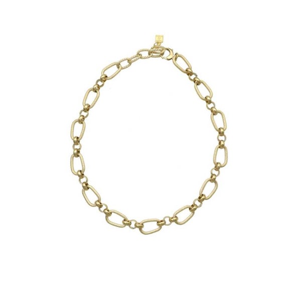Ketting kort in Goud Little Plain Rectangle Necklace Schakelketting