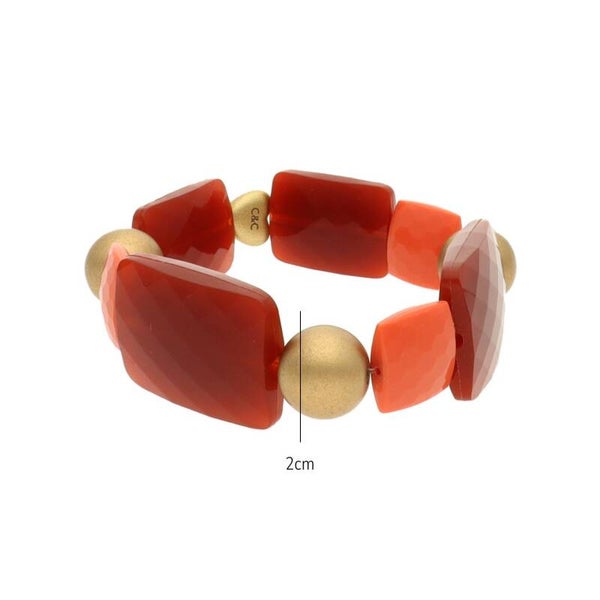 Armband Cubes Bracelet Kralenarmband Siam Rood