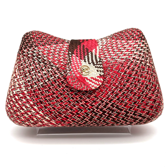 Clutch 'Artisan' Rood/Bruin/Naturel