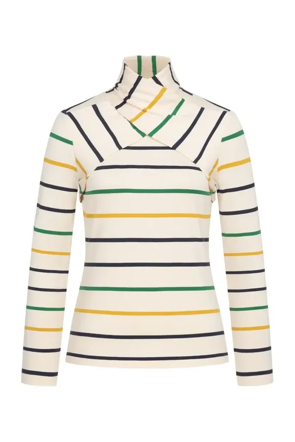 Gestreept Shirt met Opstaande Kraag