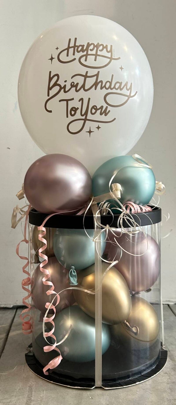 Ballonbox rond -zwart