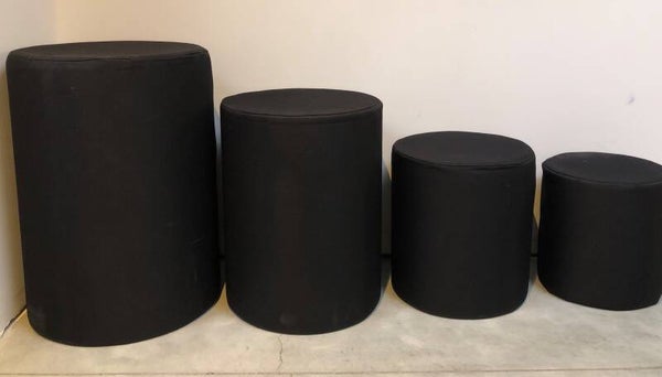 CILINDERS -zwarte stoffen uitvoering - set van 4 - verhuurprijs