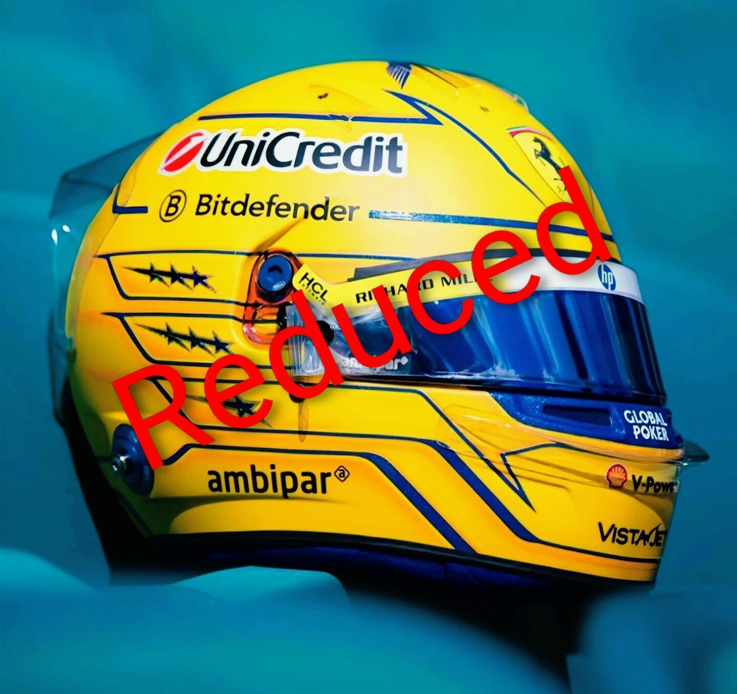 **Reduced** Looksmart Lewis Hamilton Miami GP 2025 Scuderia Ferrari HP 1/5 Scale Helmet