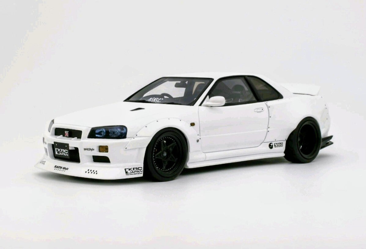 Nissan Skyline GT-R R34 (BNR34) KRC 2019 Pearl White QX1 1:18 Otto OT1135
