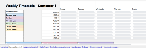 Law Student Digital Study Tracker