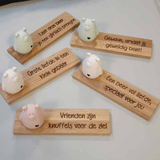 Berenknuffel met quote