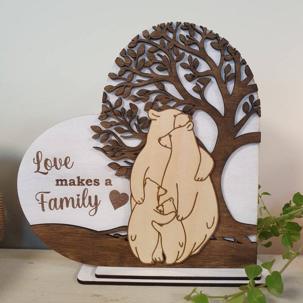 Berenfamilie houten decoratie