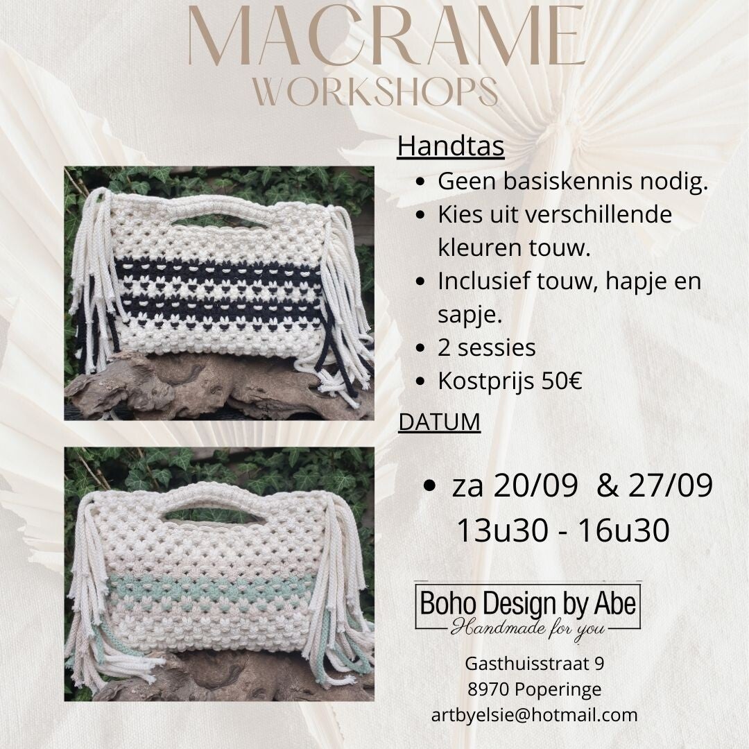 Workshop macrame handtas 20 & 27 september 25