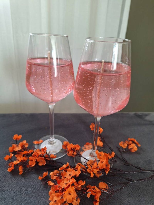 Prosecco rose kaars