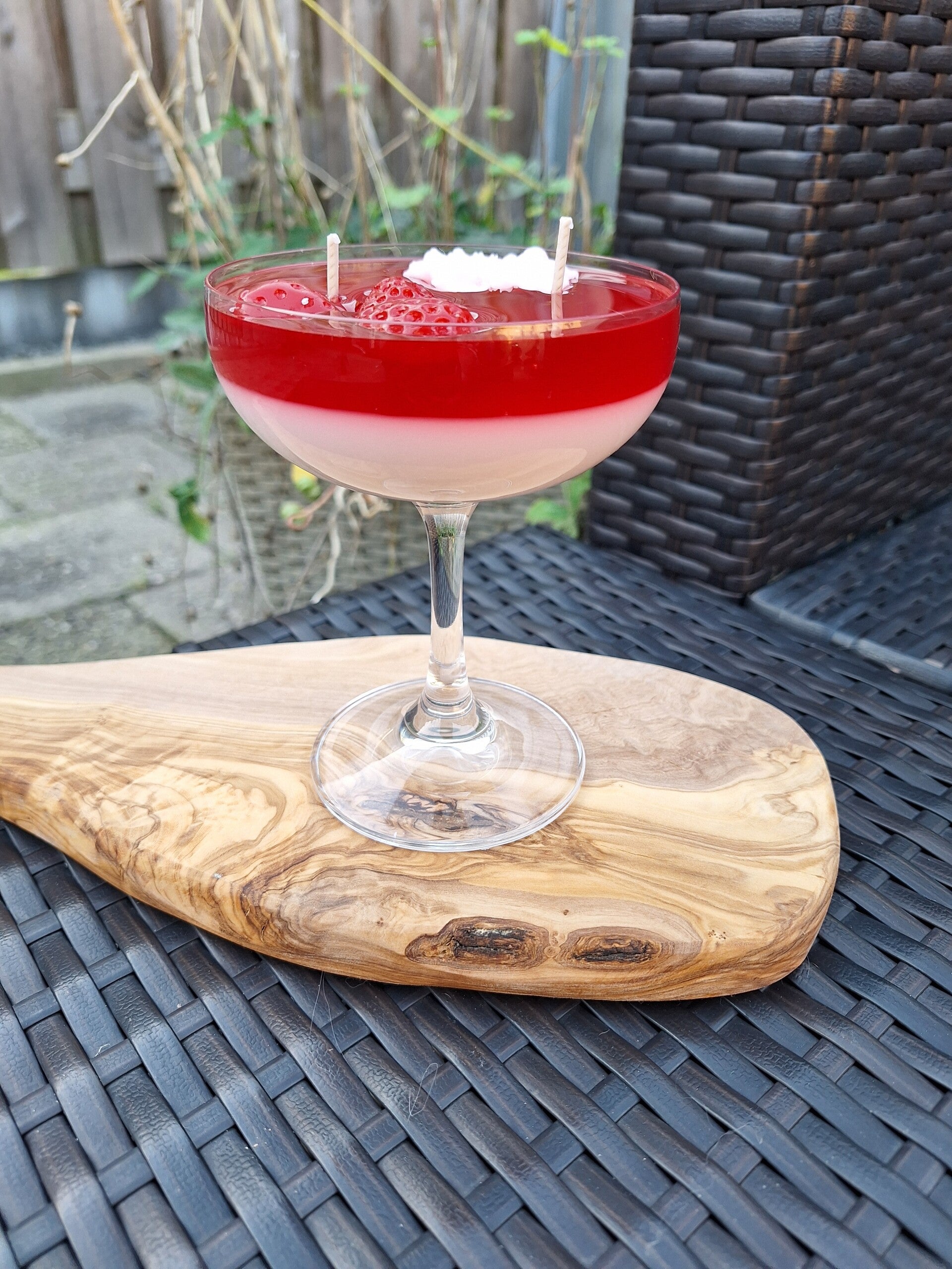 Raspberry in champangeglas