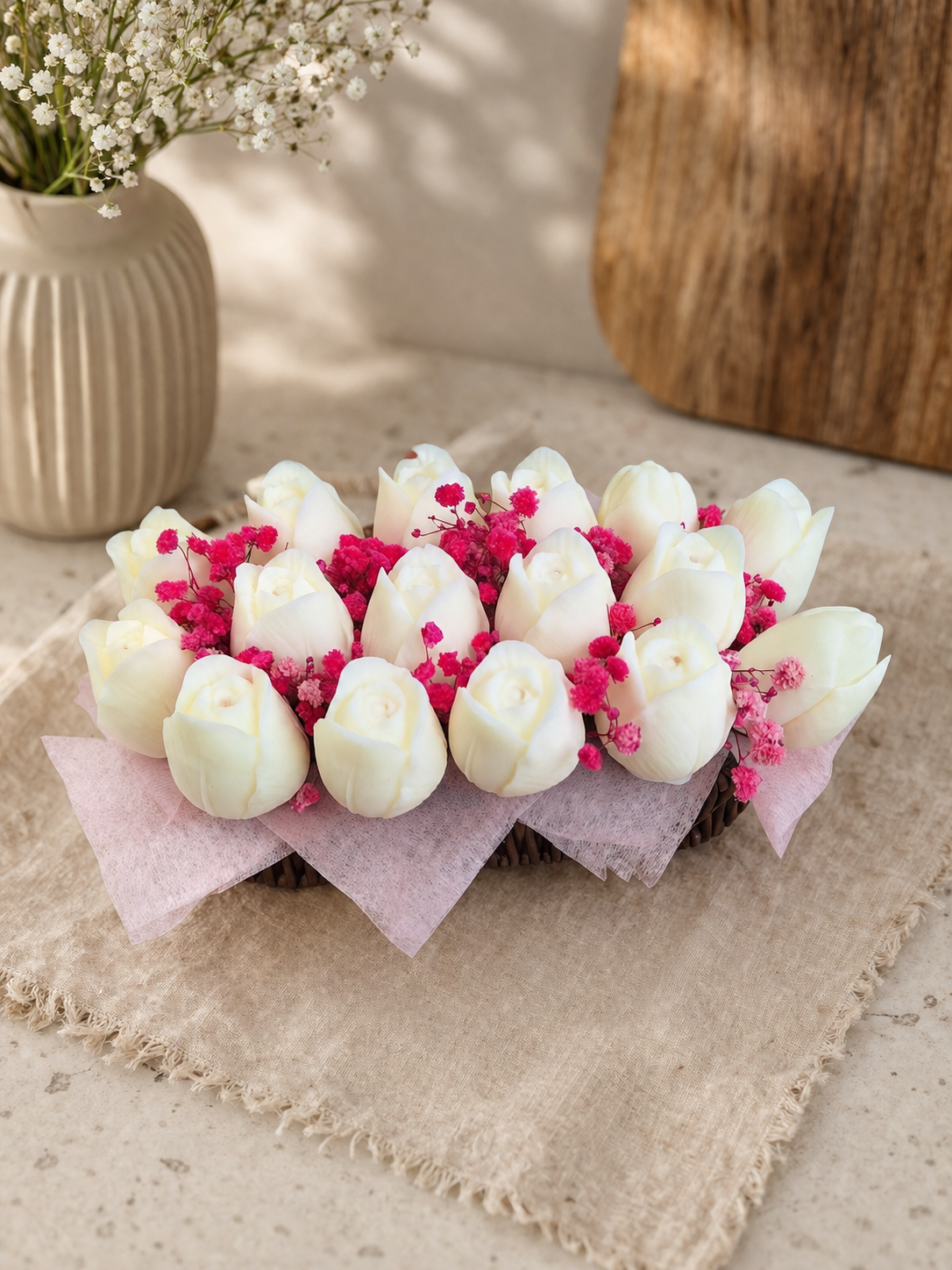 Geur tulpen mandje