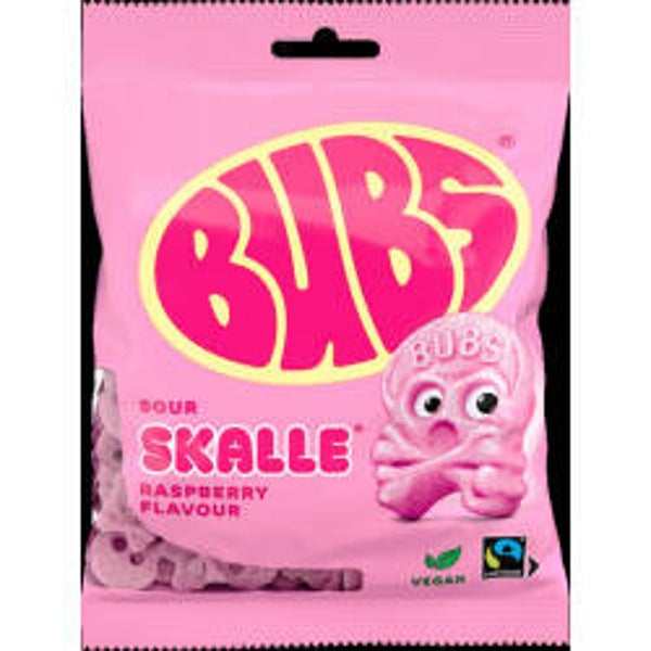Bubs Mini Sour Skulls Raspberry 90g