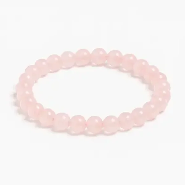 BRACELET BOULE 06MM EN QUARTZ ROSE MADAGASCAR A+