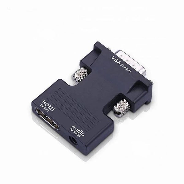 HDMI vrouwelijk naar VGA mannelijk Converter Adapter met 3.5 Audio Jack Uitgang - Zwart