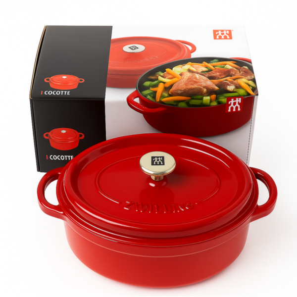 Zwilling Staub La Cocotte - Gietijzeren Braadpan Ovaal 29 cm - Kersenrood 4,25 L