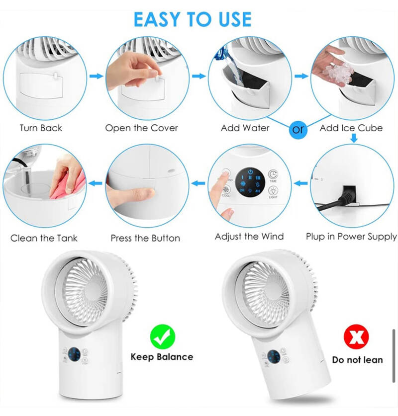 Naova multifunctionele ventilator, eenvoudig te gebruiken