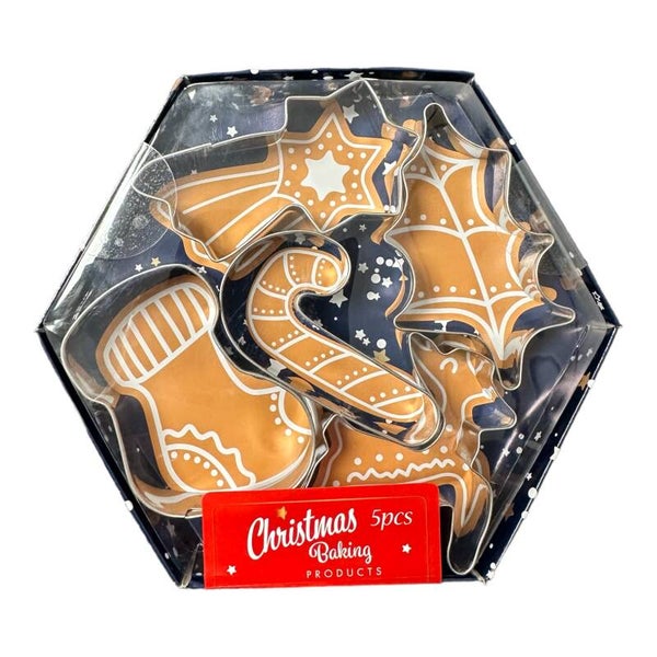 Uitsteekvormpjes voor Kerstkoekjes - RVS Roestvrij Staal - 5 stuks
