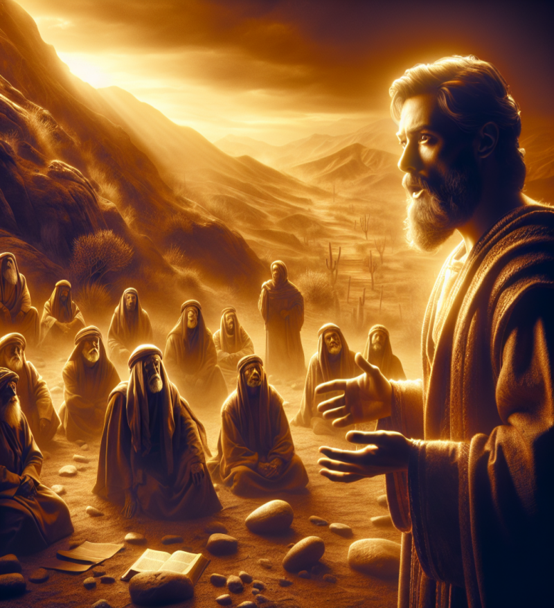 Jeuss giving a sermon.